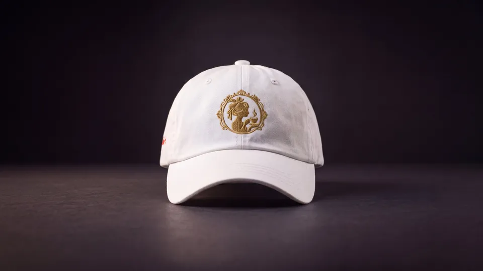 White Cameo Dad Hat
